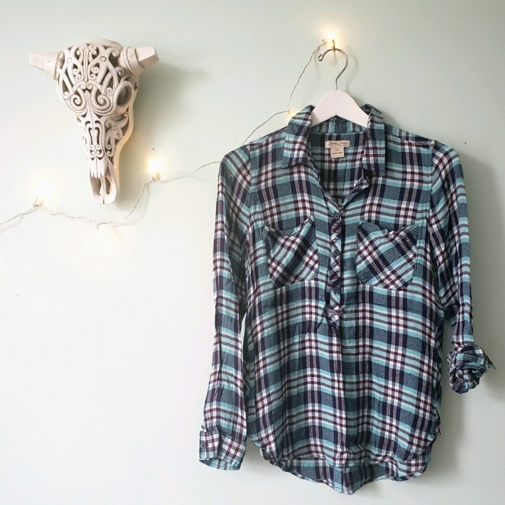 Lucky Brand Plaid - Side Seam Buttons